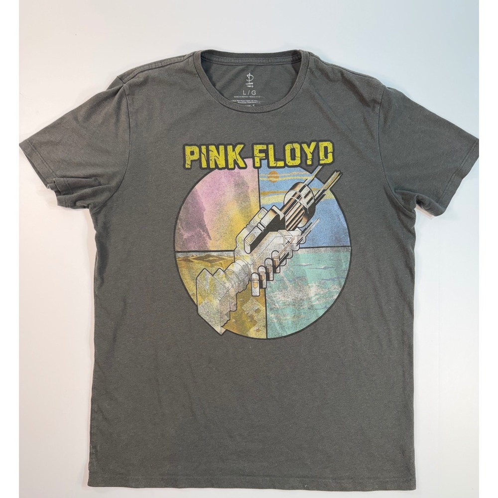 Pink Floyd Wish You Were Here Graphic T-Shirt Charcoal Gray Mens Large L